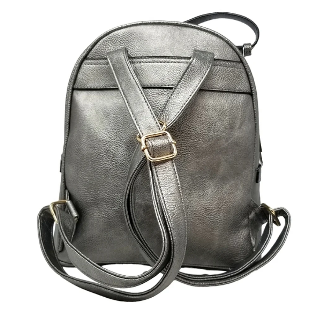 Metallic Pewter Bear Backpack and wallet set
